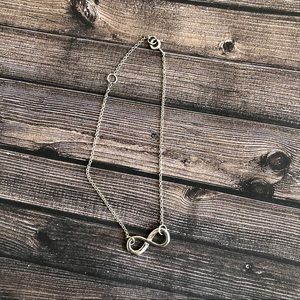 Infinity loop 925 sterling silver bracelet 7-8”